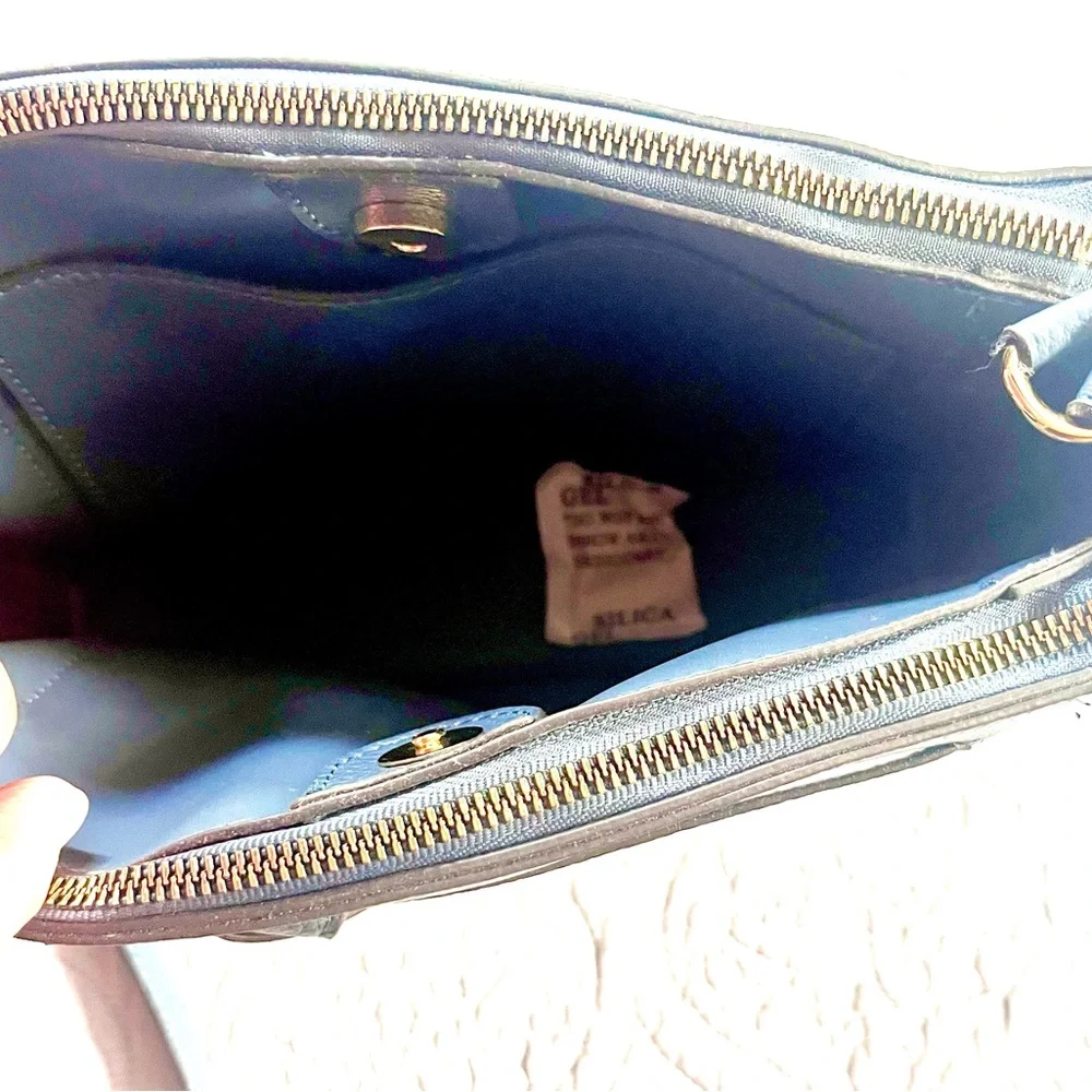 Nanette Lepore Elegant Blue Faux Leather Crossbody Bag NWT